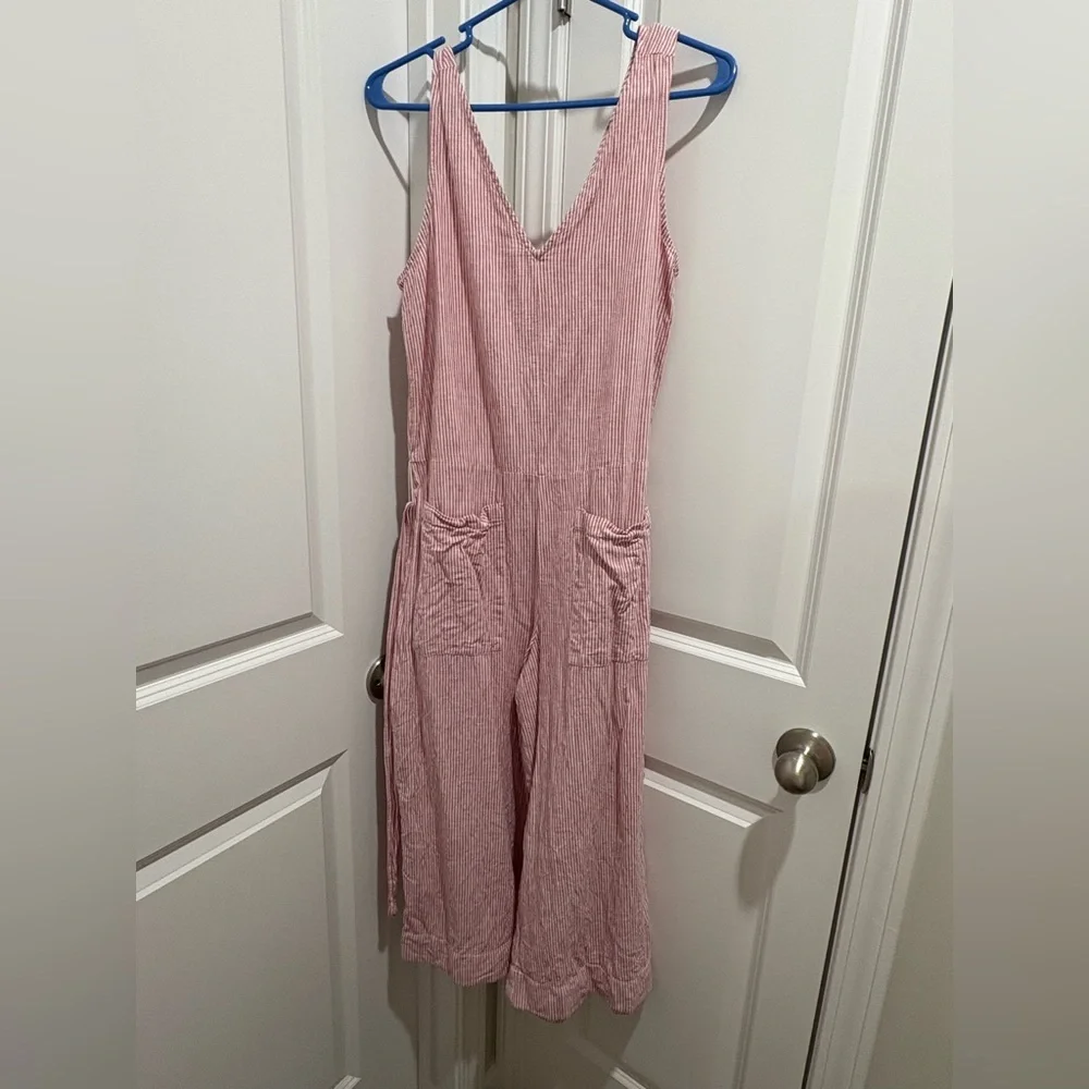 beachlunchlounge Pink Striped Jumpsuit